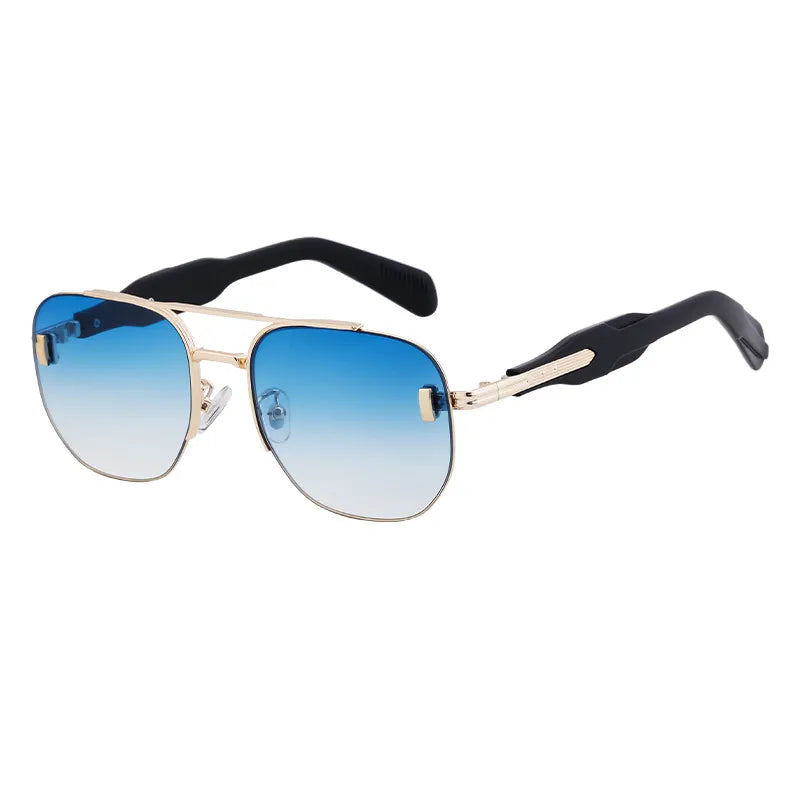 Vacation Solid Color Pc Tinted Lenses Square Full Frame Men's Sunglasses