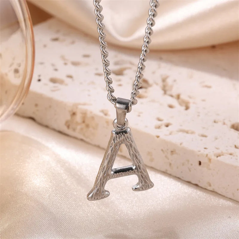 Wholesale Jewelry Sweet Simple Style Artistic Letter 201 Stainless Steel 304 Stainless Steel 18K Gold Plated Plating Pendant Necklace