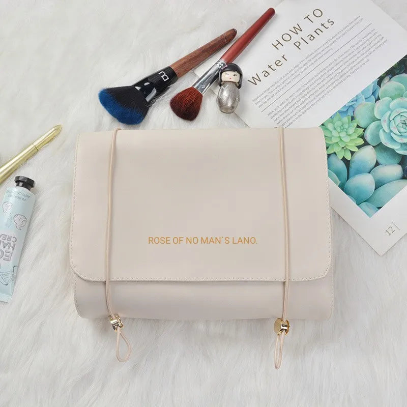 Elegant Basic Solid Color Pu Leather Square Makeup Bags