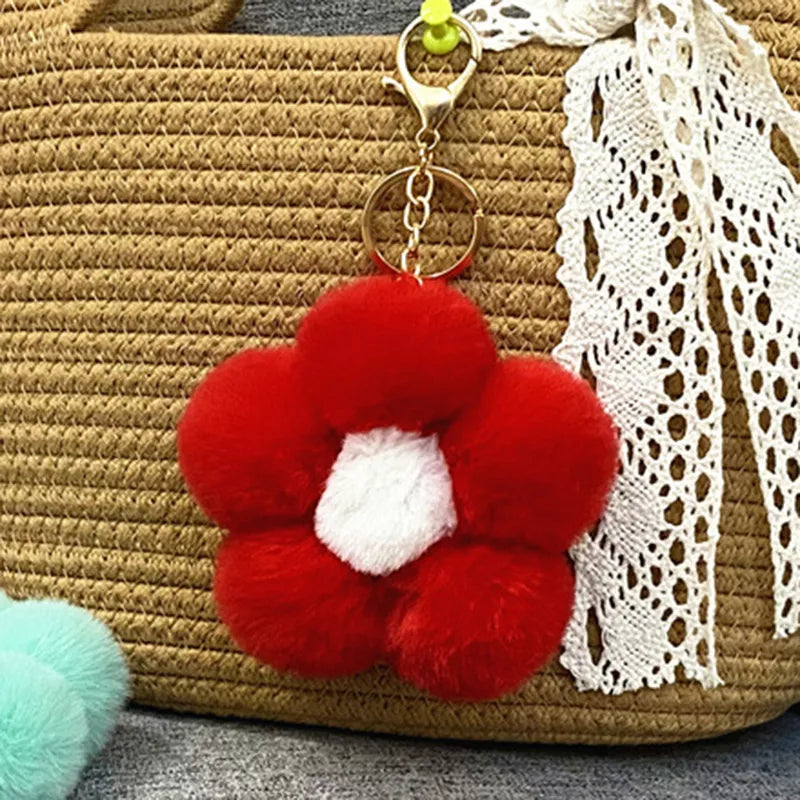 cute flower metal keychain
