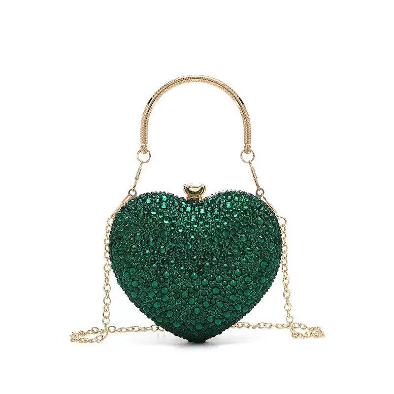 Red Black Rose Gold pu Heart Shape Heart-shaped Evening Bags