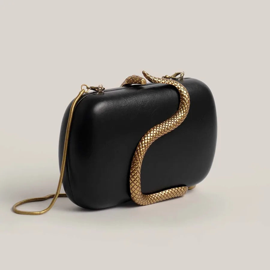 Summer Fashion Snake Skin PU Handbag Shoulder Crossbody Bag Evening Bag Oval Shape Chain Element Ladies Handbag
