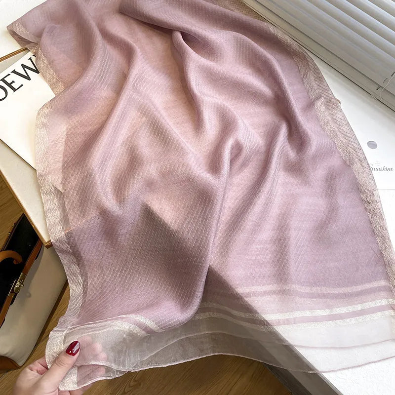 women's simple style solid color  silk fleece silk scarf
