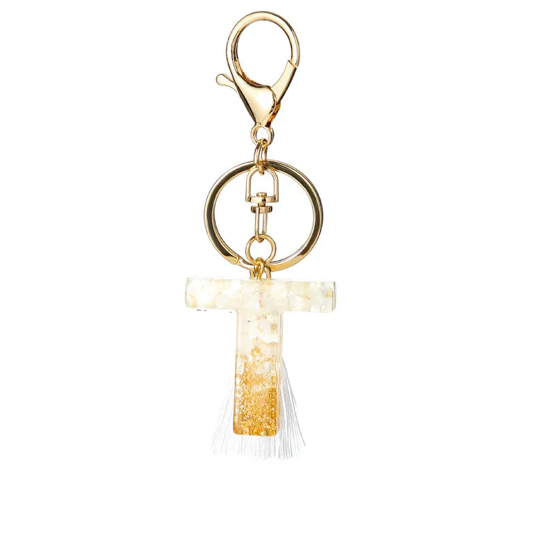 Elegant Letter Tassel Resin Unisex Unisex Keychain
