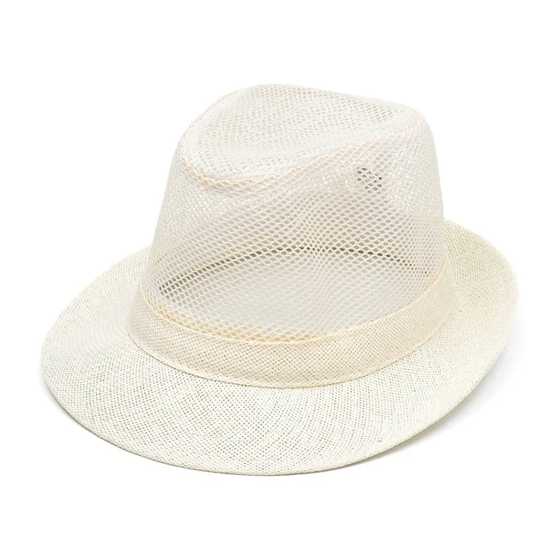 Men's Casual Style Vacation Solid Color Flat Eaves Straw Hat