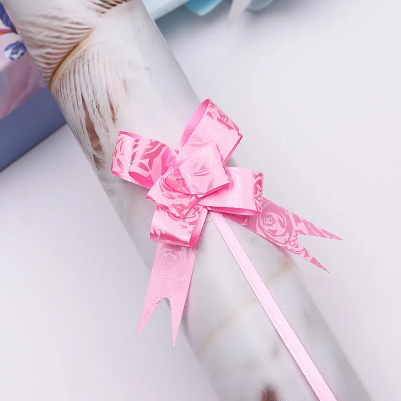 Free Shipping 15# Trumpeter Flower Christmas Holiday Decoration Gift Packaging PP Plastic Flower Bow Ribbon