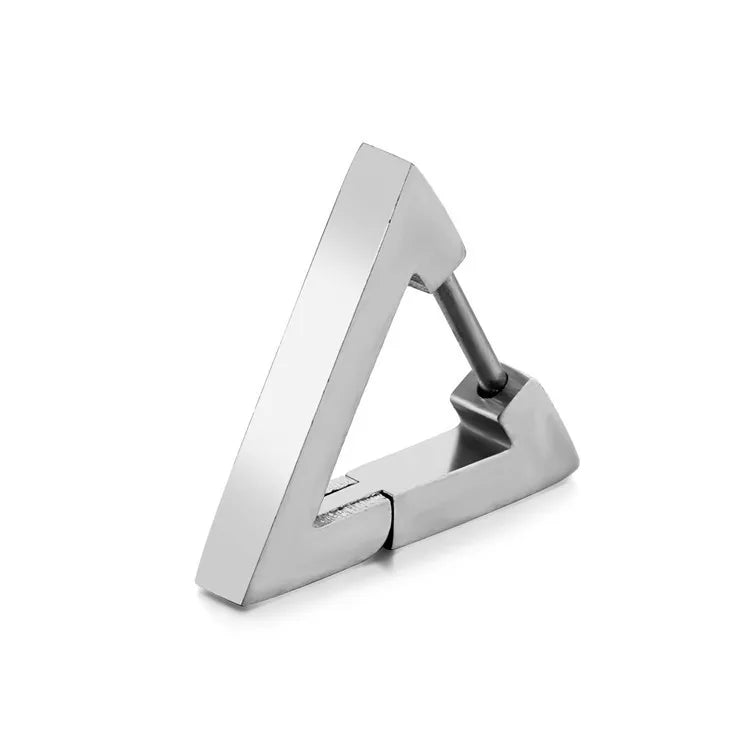 simple style triangle titanium steel polishing ear clips earrings 1 piece
