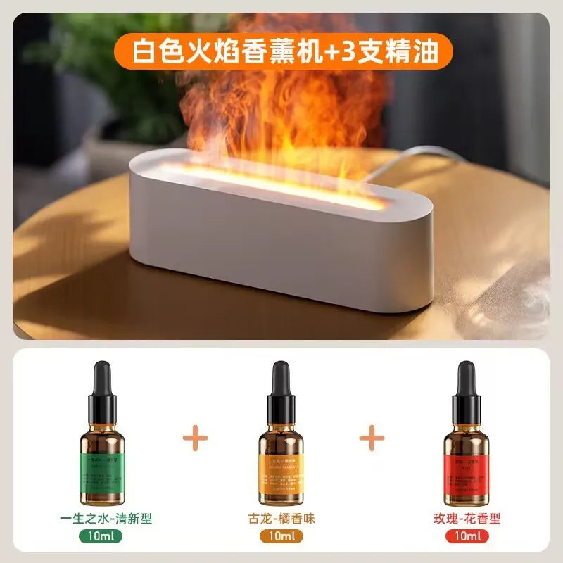 colorful 3d simulation flame aromatherapy Machine usb home office atmosphere air humidifying flame humidifier