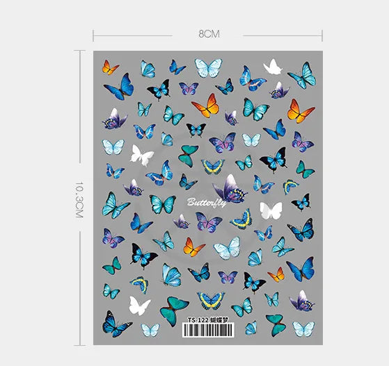 Christmas Elegant Lady Butterfly PET Nail Patches 1 Set