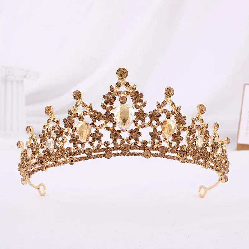 bridal water droplets alloy inlay rhinestones crown