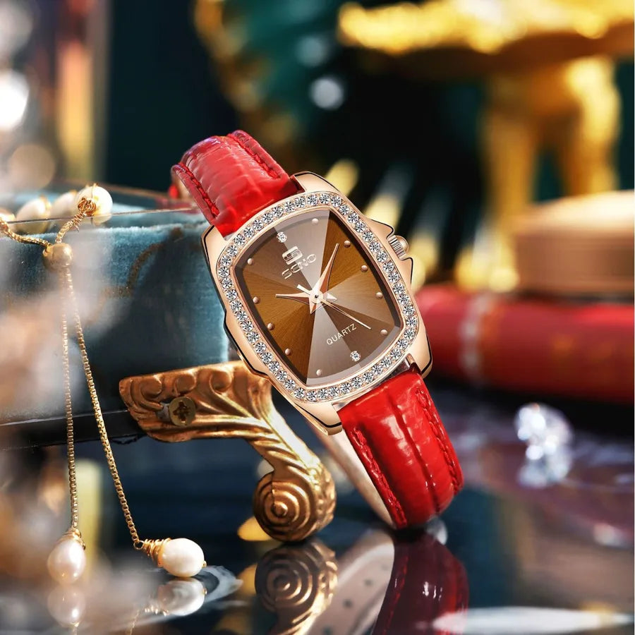 SENO Chennuo a generation of Europe and the United States retro square diamond ladies belt watch simple rhinestone quartz women's watch