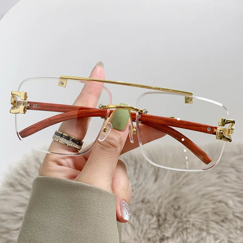 Simple Style Classic Style Color Block Ac Square Frameless Women's Sunglasses