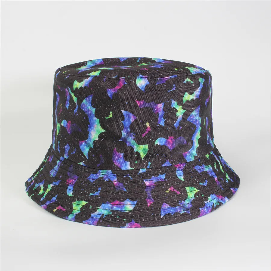 Double-Sided Fisherman Hat Women's Floral Print Sunshade Leaf Animal Cartoon Bucket Cap Spring Summer Elegant Casual Style