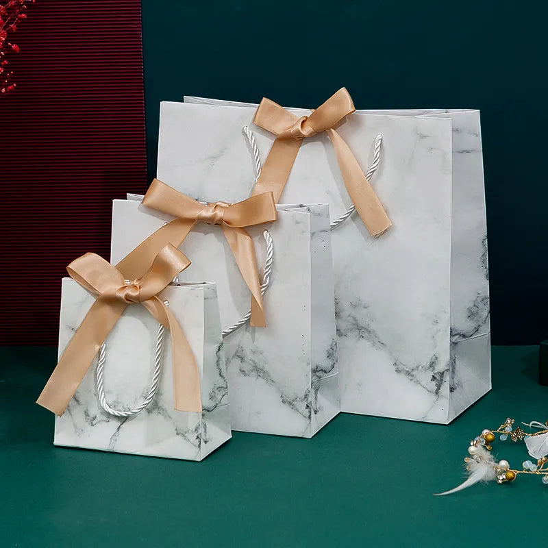 Black tote bag clothing store bag baking gift packaging marble shopping bag printed logo wholesale spot