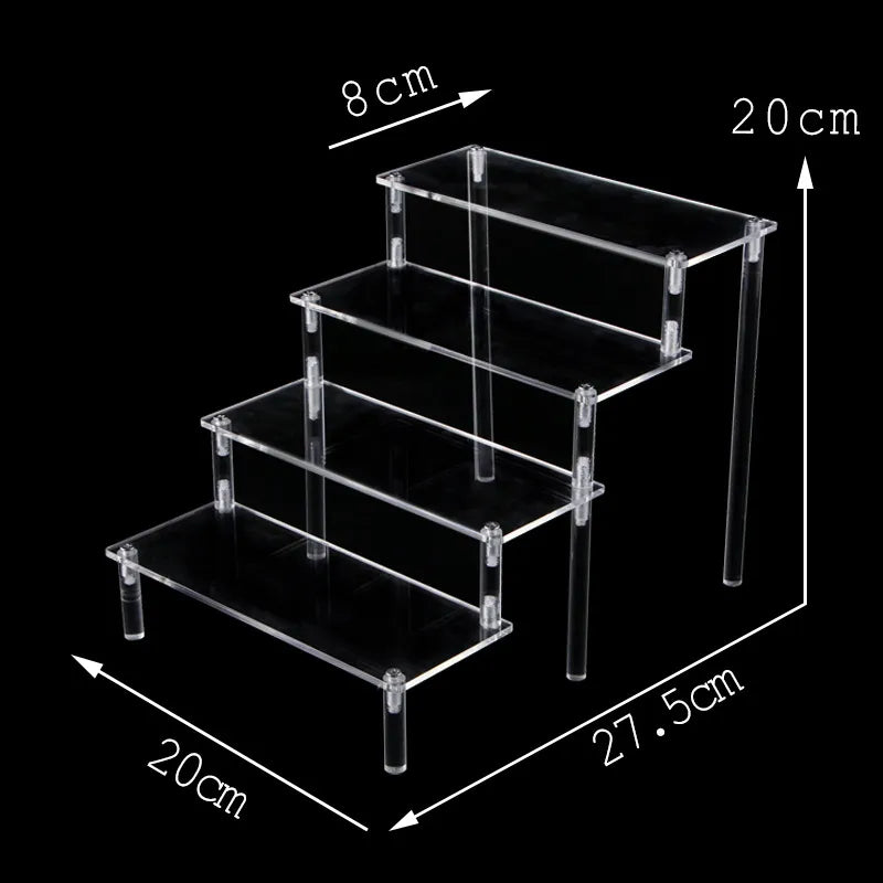 Transparent Acrylic Blind Box Display Rack Hand Storage Rack Multi-Layer Trapezoidal Bubble Mate Doll Display Cabinet Rack