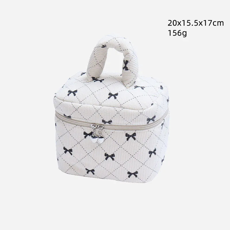 Cute Bow Knot Cotton Square Makeup Bags & Storage