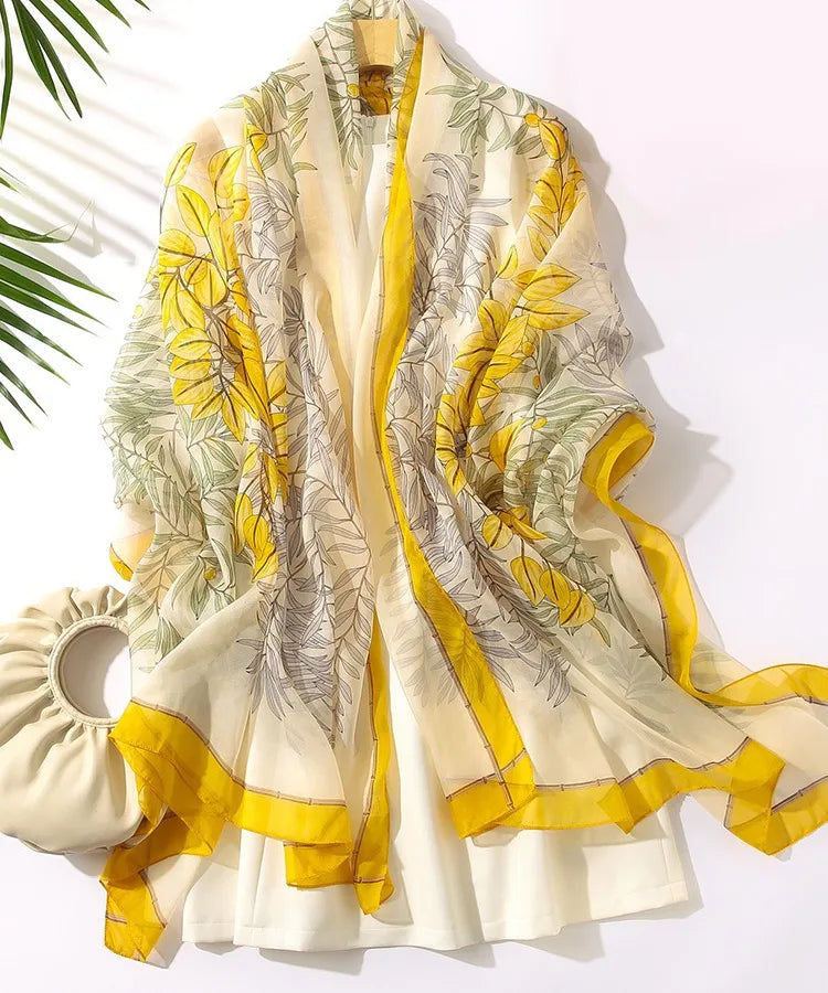women's elegant geometric satin silk scarf
