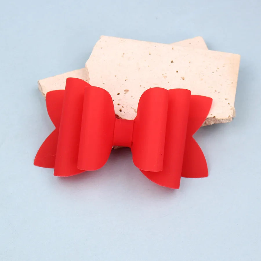 New Summer Fresh Pvc Bow Hairpin Candy Color Bow Hairpin Simple and Versatile