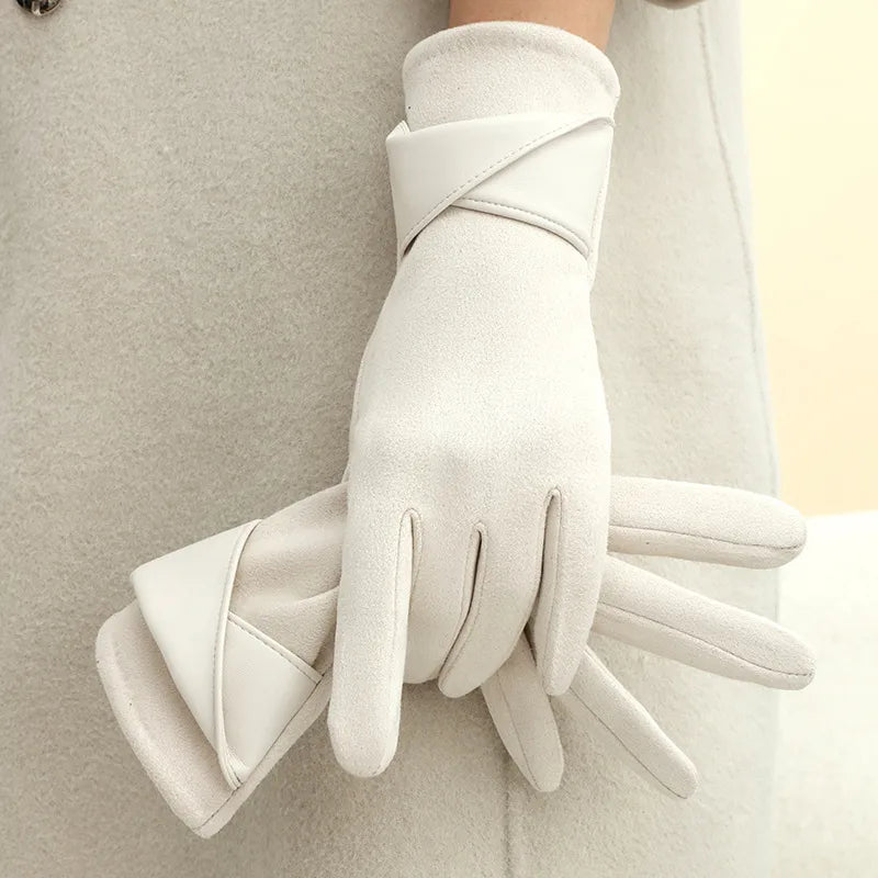 New Style Women's Winter Fashion Warm Gloves Touch Screen Compatible Fleece Lined Cycling Windproof Elegant Basic Style