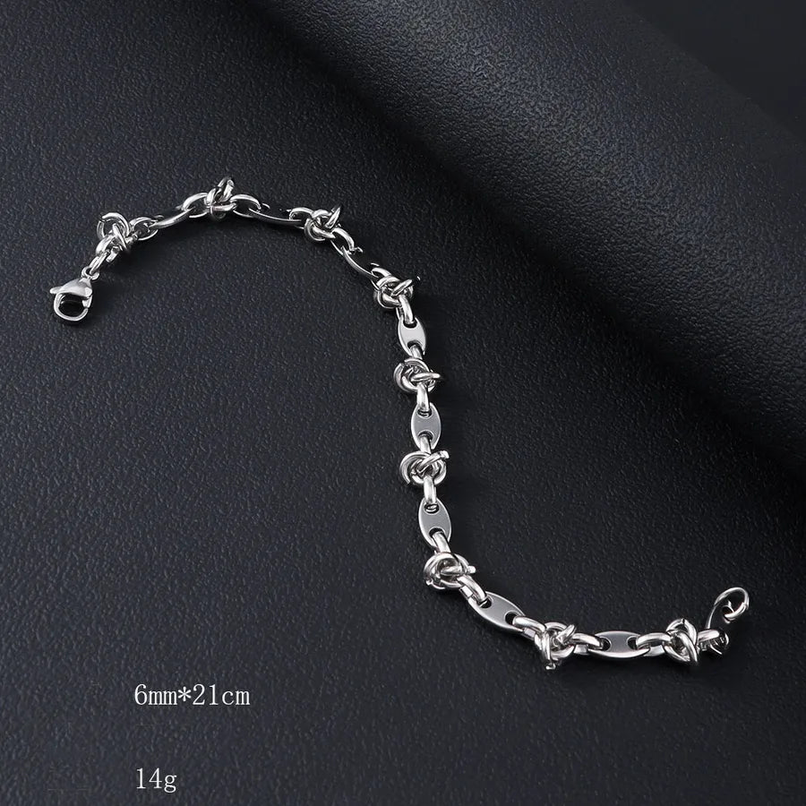 Hip-Hop Geometric 201 Stainless Steel Plating Men's Bracelets Men Chain Bracelets