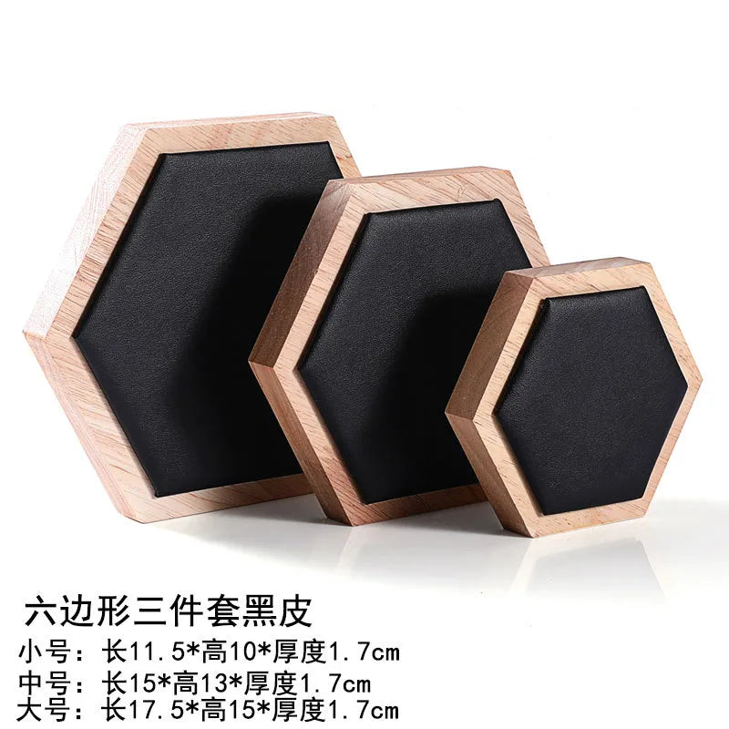 Jewelry Display Stand Earring Bracelet Necklace Ring Holder Wooden Hexagonal Structure Academic Style Crafted From Solid Wood