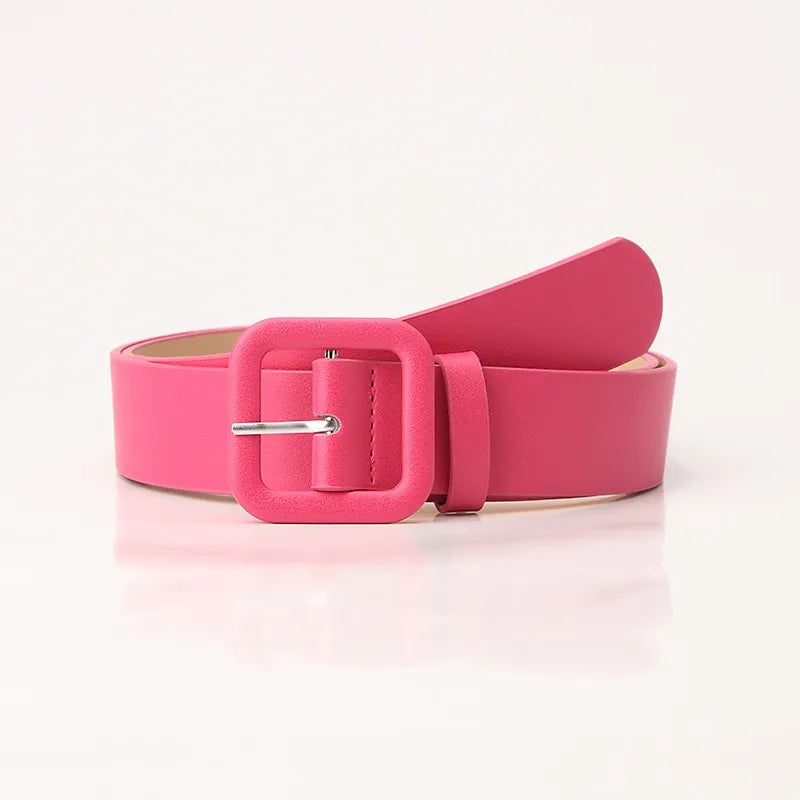 Elegant Simple Style Solid Color Pu Leather Women's Leather Belts