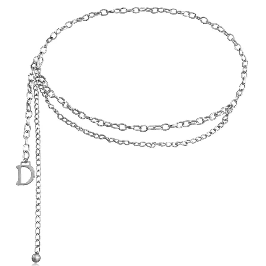 Foreign trade atmosphere metal pendant waist chain women's accessories new fashion hot girl body chain dress belt chain
