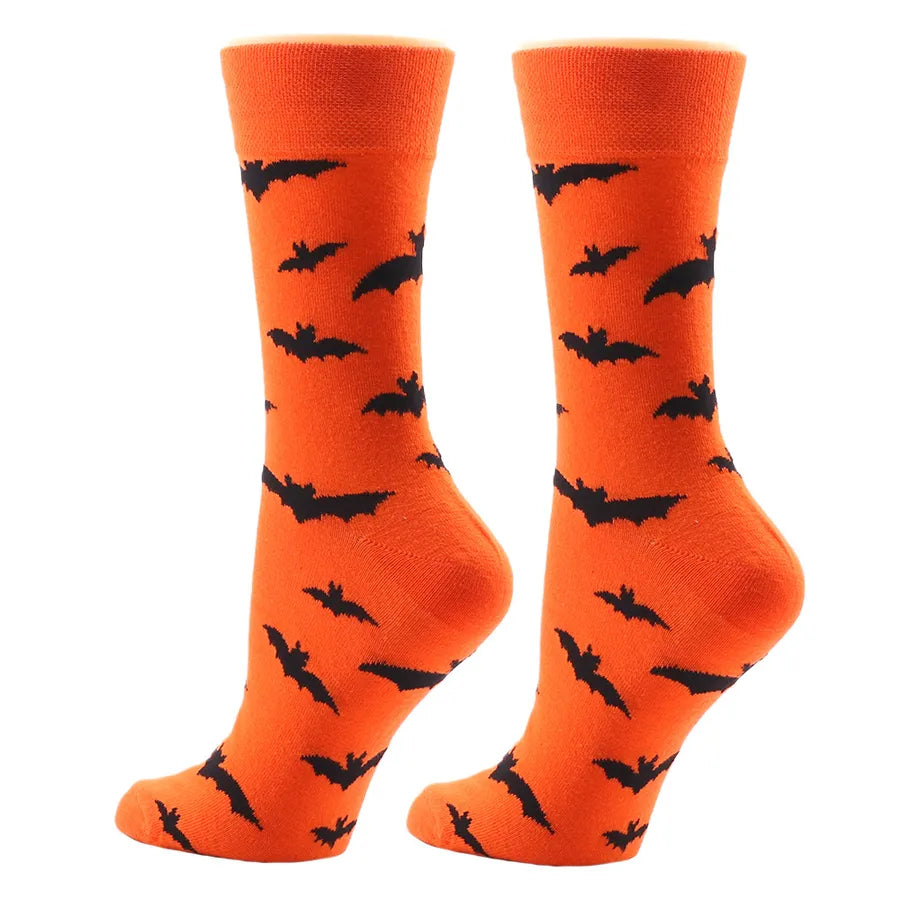 Halloween Casual Unisex Pumpkin Cartoon Bat Nylon Cotton Jacquard Crew Socks