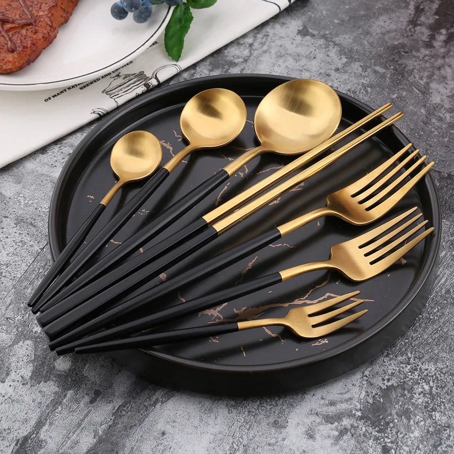 casual solid color stainless steel tableware 1 piece