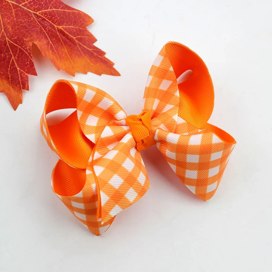 Halloween Thanksgiving Double Layer Bow Knot Pumpkin Ghost Themed Children's Hair Accessories Customizable Fall Season