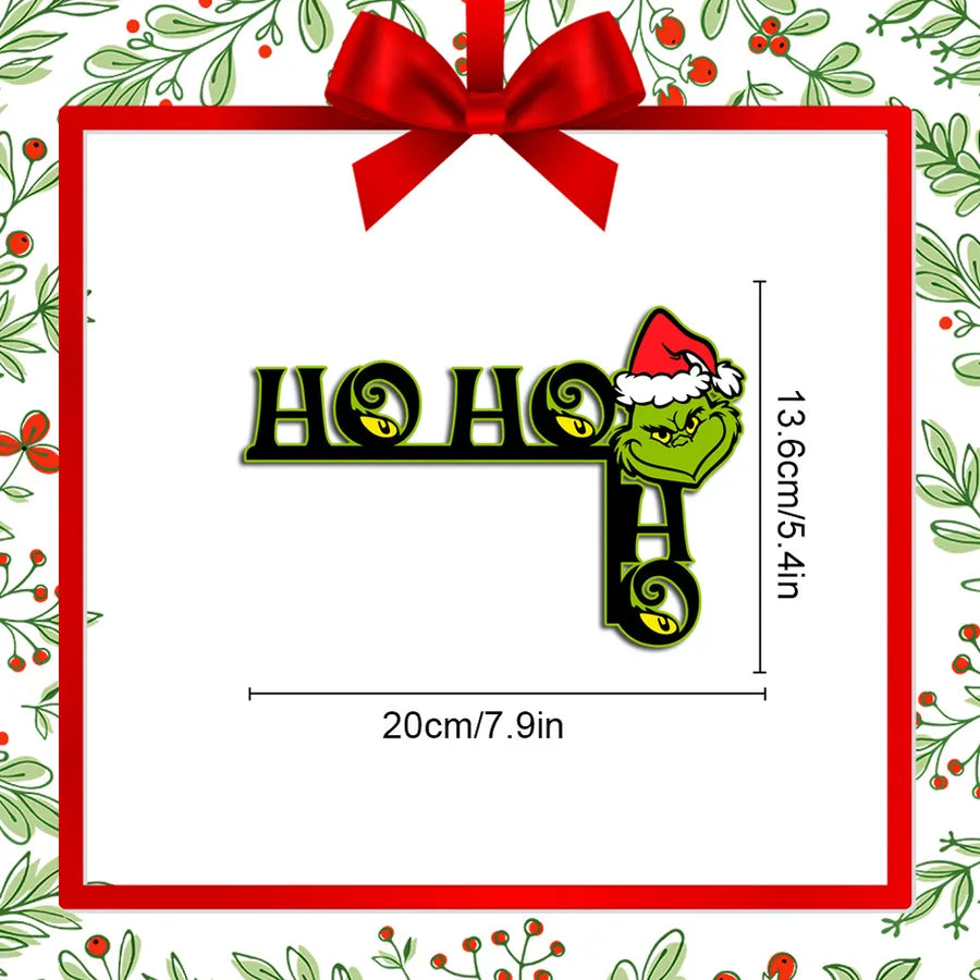 Christmas Decorative Wooden Corner Stickers MZ648-652 Santa Claus Reindeer Grinch Cartoon Animation Wall Decals
