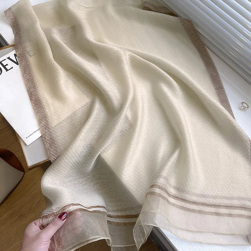women's simple style solid color  silk fleece silk scarf