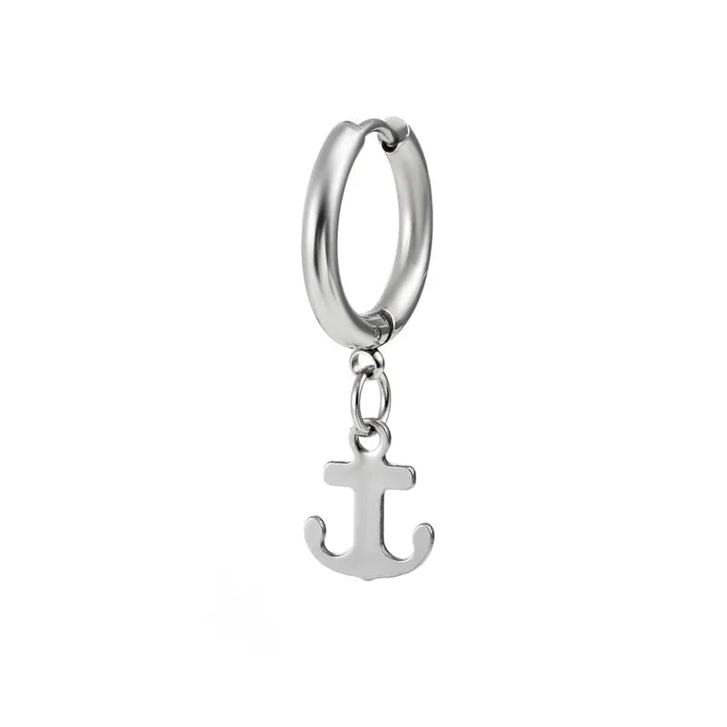 fashion cross heart shape stainless steel polishing drop earrings 1 piece