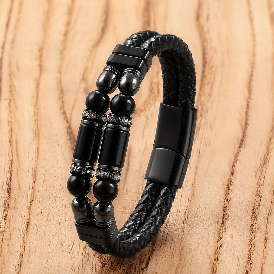 Vintage Style Classic Style Commute Geometric Leather rope Stone Metal Unisex Bracelets