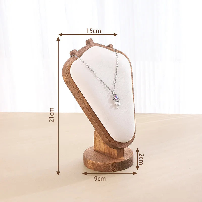 Lamb Horn Necklace Display Stand Portrait Neck Model Jewelry Holder Nordic Style Wooden Sculpture Storage Mannequin Rack
