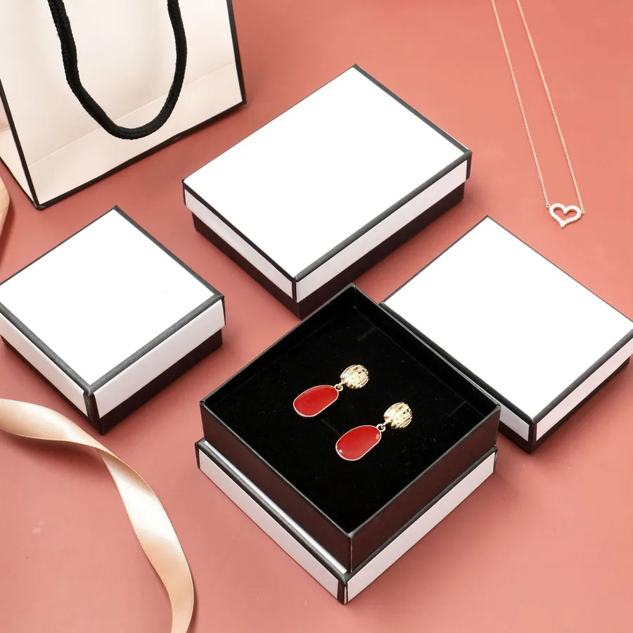 fashion solid color paper jewelry boxes