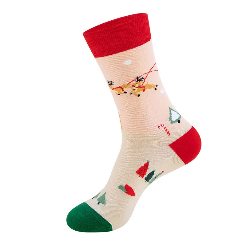 Christmas Cute Modern Style Unisex Christmas Tree Gingerbread Snowman Cotton Polyester Ankle Socks A Pair