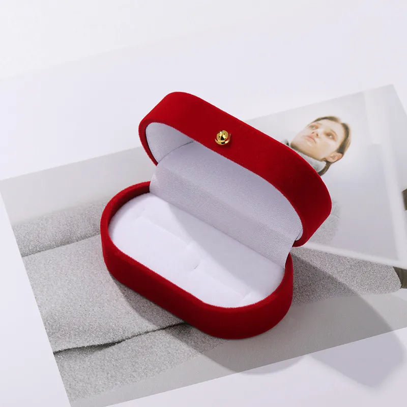 casual solid color pu leather jewelry boxes 1 piece