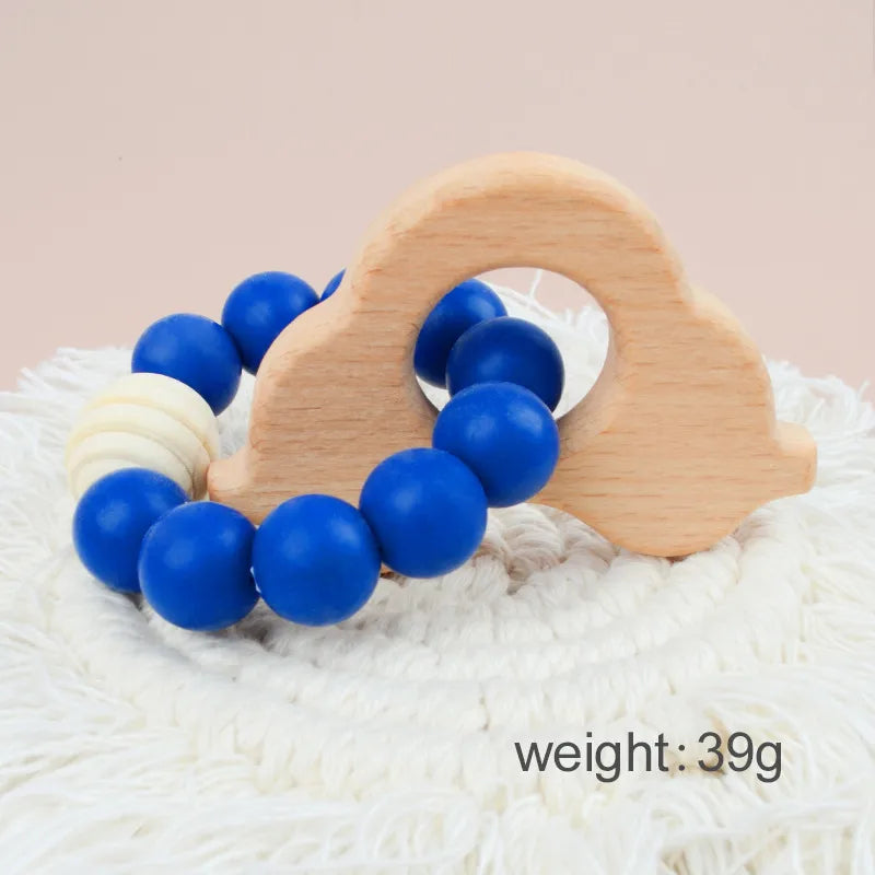 cute solid color beech silicone teething stick baby accessories