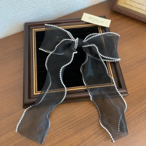 Classic Style Women's Bow Knot Fabric Spring Clip