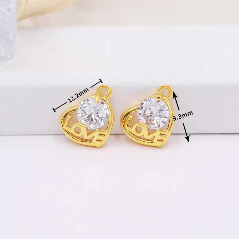 1 Piece Copper Zircon Flower Bow Knot Pendant