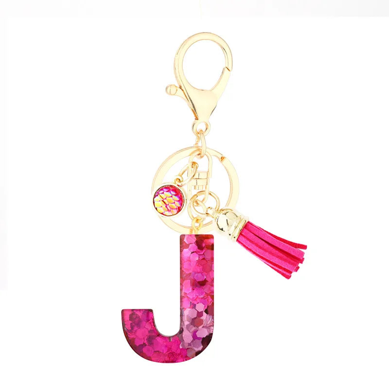 1 piece fashion letter resin patchwork unisex keychain