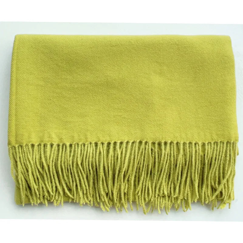women's simple style solid color imitation cashmere scarf