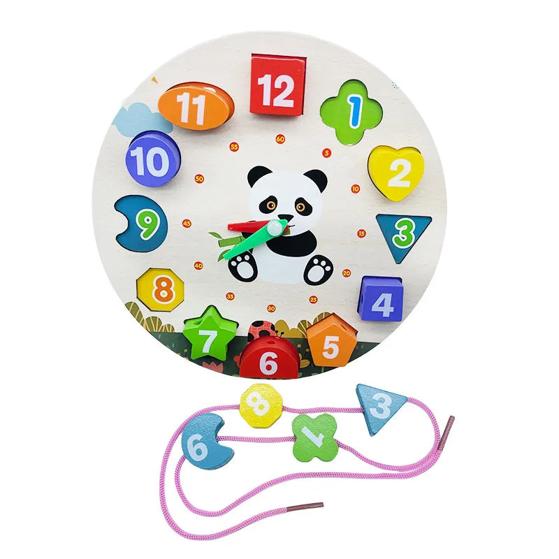 Children's eight-tone harp threading clock rainbow tower four sets of column shape plate twist insect baby educational toys wholesale