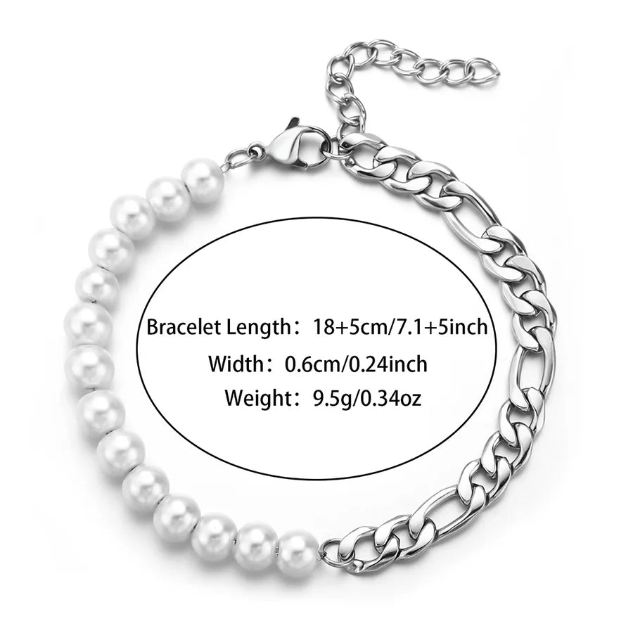 IG Style Round 304 Stainless Steel 18K Gold Plated figaro chain Bracelets In Bulk
