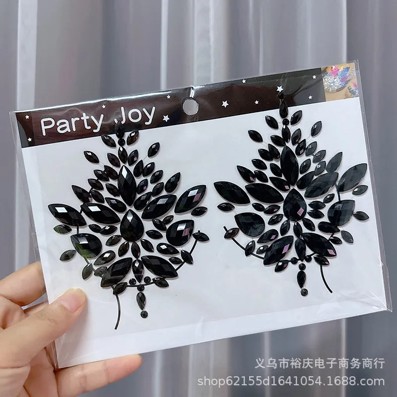 Halloween face stickers chest stickers body tattoo stickers resin acrylic Diamond stickers   tattoo stickers wholesale