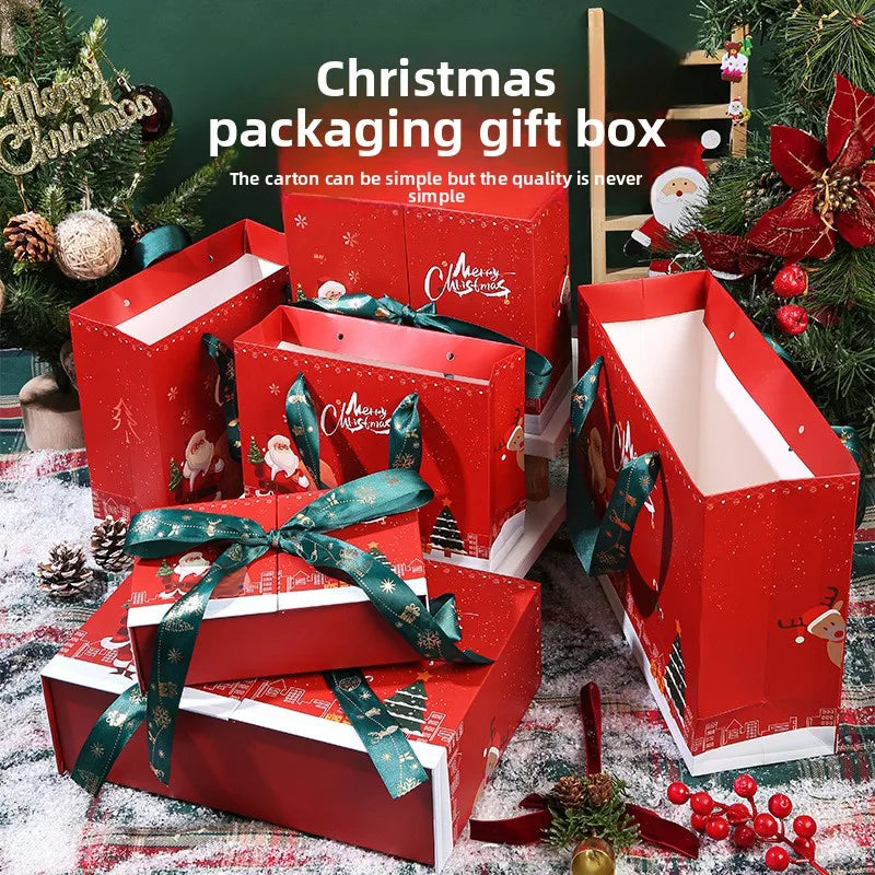 Christmas Gift Box Creative Double Door Red Warmth Cup Scarf Candy Gift Box For Peaceful Night Hand Warmer Snack Storage