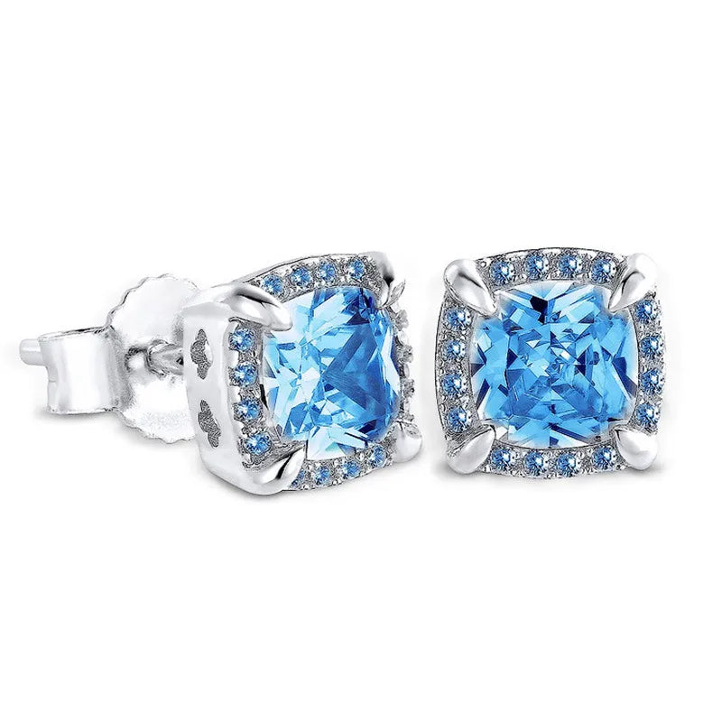 1 Pair Hip-Hop Square Plating Inlay Copper Zircon White Gold Plated Gold Plated Ear Studs