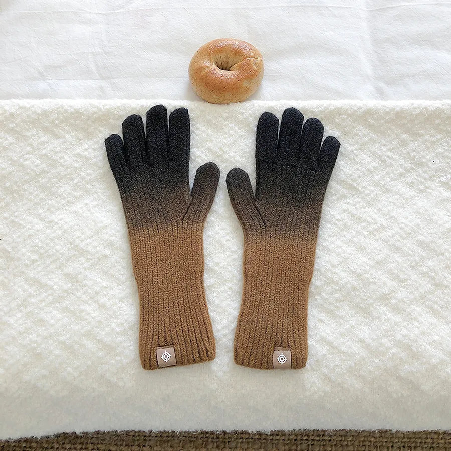 unisex streetwear gradient color gloves 1 pair