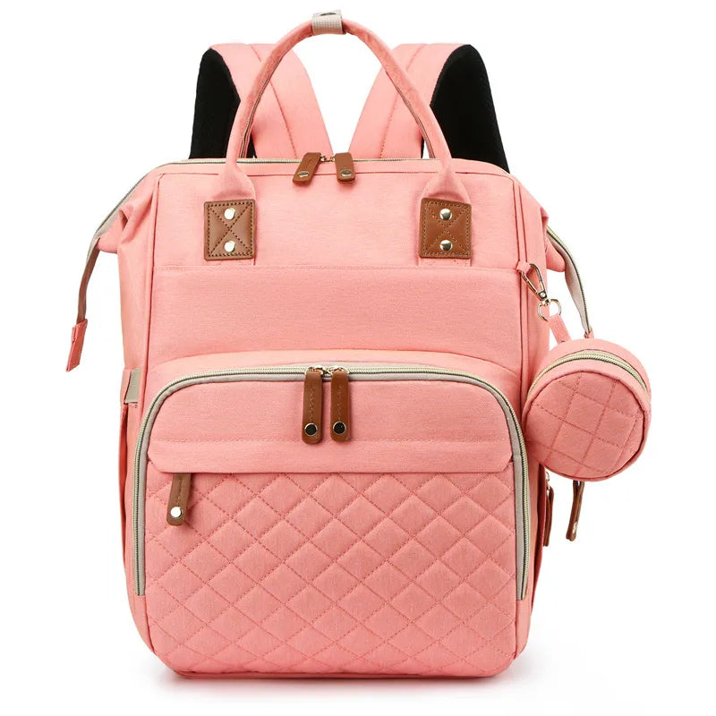 Solid Color Daily Street Shopping Diaper Backpack